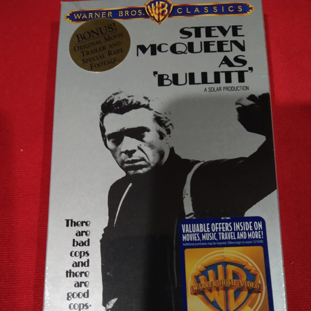 New Classic Bullitt VHS Tape, Steve McQueen